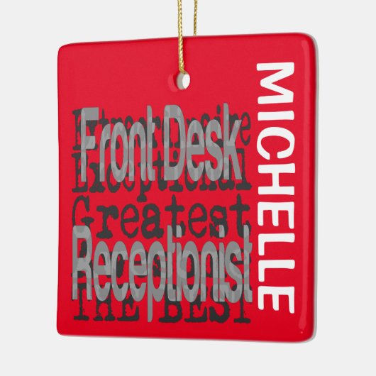 Voorvorkreceptionist Extraordinaire CUSTOM Keramisch Ornament (Links)