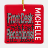 Voorvorkreceptionist Extraordinaire CUSTOM Keramisch Ornament (Voorkant)