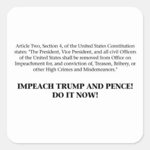 Voorwerpen — Impeach Trump en Pence Vierkante Sticker
