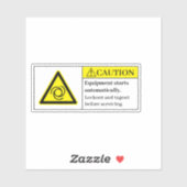 Voorzichtig Apparatuur begint automatisch label (Vel)