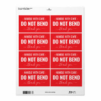 Voorzichtig behandelen - Niet buigen verzendlabels