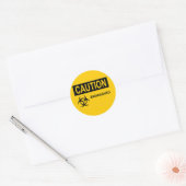 VOORZICHTIG Biohazard Ronde Sticker (Envelop)