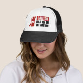 Voorzichtig dat papa in de keuken zit trucker pet (In situ)
