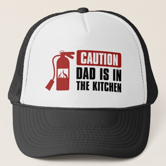 Voorzichtig dat papa in de keuken zit trucker pet (Voorkant)