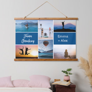 Voorzichtig fotocollage gebruiken hangend wandkleed