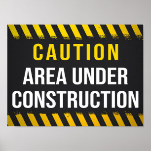 Voorzichtig gebied in aanbouw poster