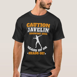 Voorzichtig gooien gebied track en veld speerwerpe t-shirt