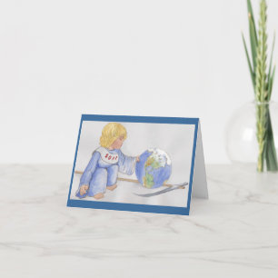 Voorzichtig, kleine jongen! feestdagen kaart