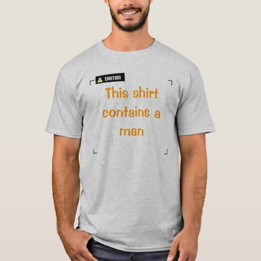 Voorzichtig - Man T-shirt (Voorkant)