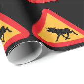 Voorzichtig Moose Swedish Traffic Sign Cadeaupapier (Rol Hoek)