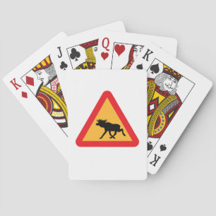 Voorzichtig Moose Swedish Traffic Sign Pokerkaarten
