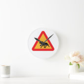 Voorzichtig Moose Swedish Traffic Sign Ronde Klok (Huis)