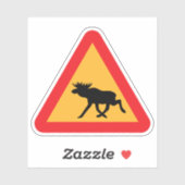Voorzichtig Moose Swedish Traffic Sign Sticker (Vel)