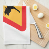 Voorzichtig Moose Swedish Traffic Sign Theedoek (Quarter Fold)