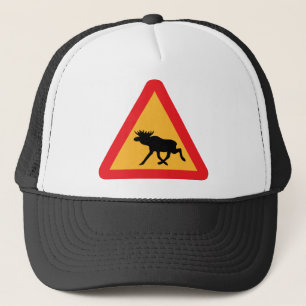 Voorzichtig Moose Swedish Traffic Sign Trucker Pet