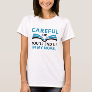 Voorzichtig of u zult omhoog in Mijn nieuw begin e T-shirt