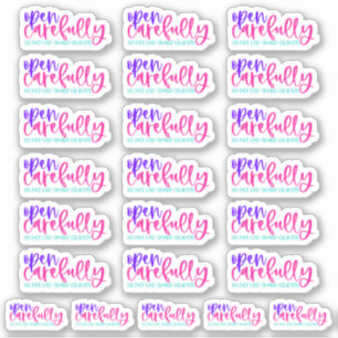 Voorzichtig openen, geen scherpe voorwerpen gebrui sticker
