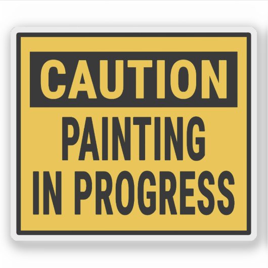 Voorzichtig schilderen in uitvoering sticker (Voorkant)