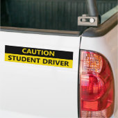 Voorzichtig Student driver yellow black Car Bumpersticker (Op Truck)