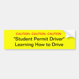Voorzichtig Student Permit Driver Bumpersticker