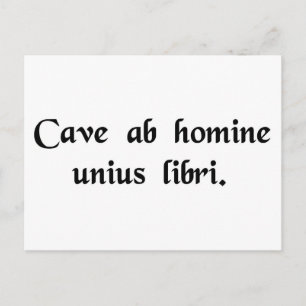 Voorzichtig zijn van iedereen wie enkel één boek briefkaart