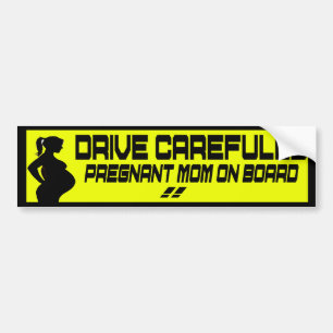 voorzichtig zwangere moeder aan boord hebben bumpersticker