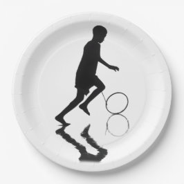 Voorzichtige picknick. papieren bordje