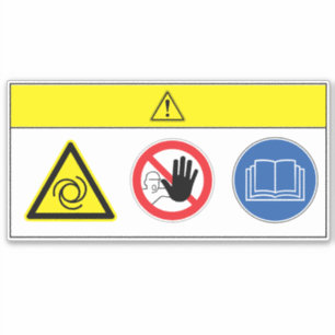 Voorzichtigheid/apparatuur begint automatisch met  sticker