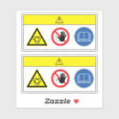 Voorzichtigheid/apparatuur begint automatisch met  sticker (Vel)