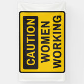 Voorzichtigheid bij vrouwen die werken spandoek (Verticaal)