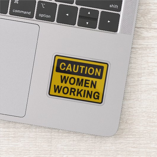 Voorzichtigheid bij vrouwen die werken sticker (Detail)