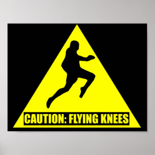 Voorzichtigheid: Flying Knees MMA/ Muay Thai Poste Poster