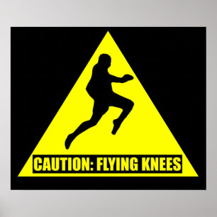 Voorzichtigheid: Flying Knees MMA/ Muay Thai Poste Poster