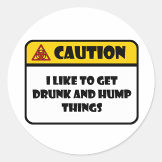 VOORZICHTIGHEID - IK WIL DRINK WORDEN EN DE DINGEN RONDE STICKER