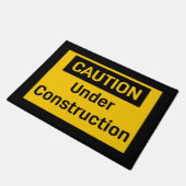 Voorzichtigheid in de bouw deurmat (Schuin)