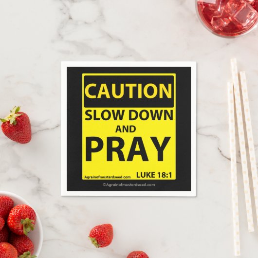 Voorzichtigheid Langzame omlaag en bidden Servetten (Insitu)