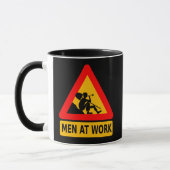 Voorzichtigheid: Mannen op het werk Mok (Links)