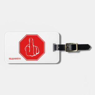 Voorzichtigheid Midden-Vinger Funny Road Traffic S Bagagelabel