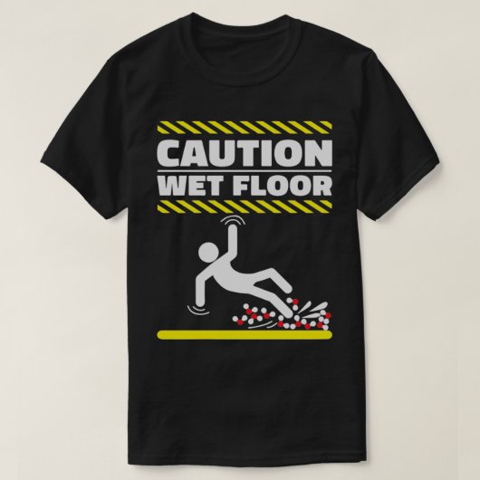Voorzichtigheid Natte vloer H2O Molecules Funny Sc T-shirt (Design voorkant)