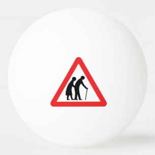 VOORZICHTIGHEID Ouderen - verkeersborden in het Ve Pingpongballen