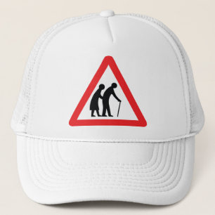 VOORZICHTIGHEID Ouderen - verkeersborden in het Ve Trucker Pet