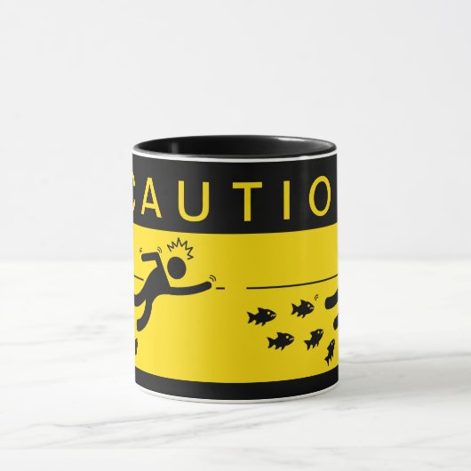 Voorzichtigheid: Piranhas in Water Mok (Midden)