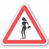 Voorzichtigheid Prostitute (Attenzione Prostitute) Sticker (Voorkant)