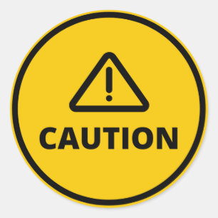 Voorzichtigheid Ronde Sticker