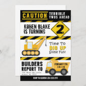 Voorzichtigheid terrible Two's Invitation Kaart (Voorkant / Achterkant)