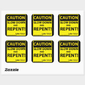 Voorzichtigheid Vierkante Sticker (Vel)