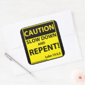 Voorzichtigheid Vierkante Sticker (Envelop)