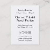 VOORZIENING: FLEUR DE LIS VISITEKAARTJE (Achterkant)