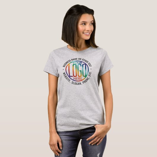 Voorzijde Achterzijde Custom Printed Business QR C T-shirt (Voorkant volledig)