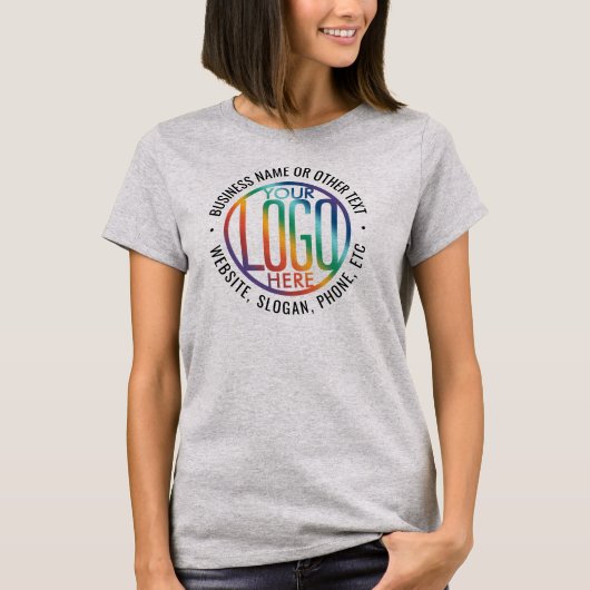 Voorzijde Achterzijde Custom Printed Business QR C T-shirt (Voorkant)
